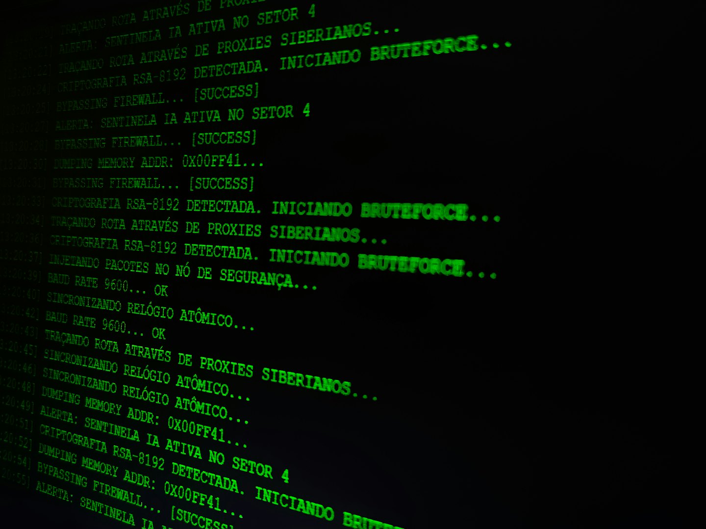 Schermo di computer con righe di codice di programmazione verde.
